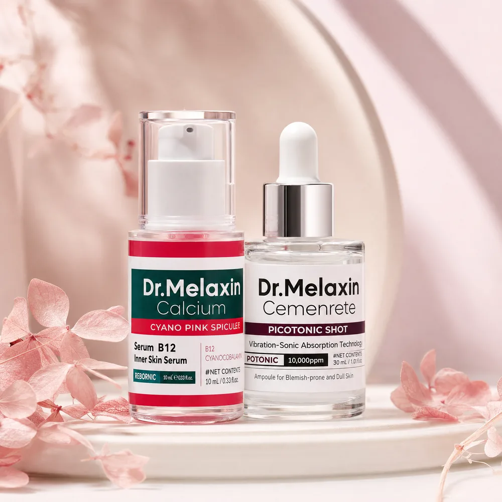Sérum Cyano Pink Spicule et ampoule Picotonic Shot Dr.Melaxin